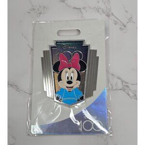 NEW! Disney 100 Minnie Mouse Exclusive Collectible Pin With Pink Bow & Blue Outf